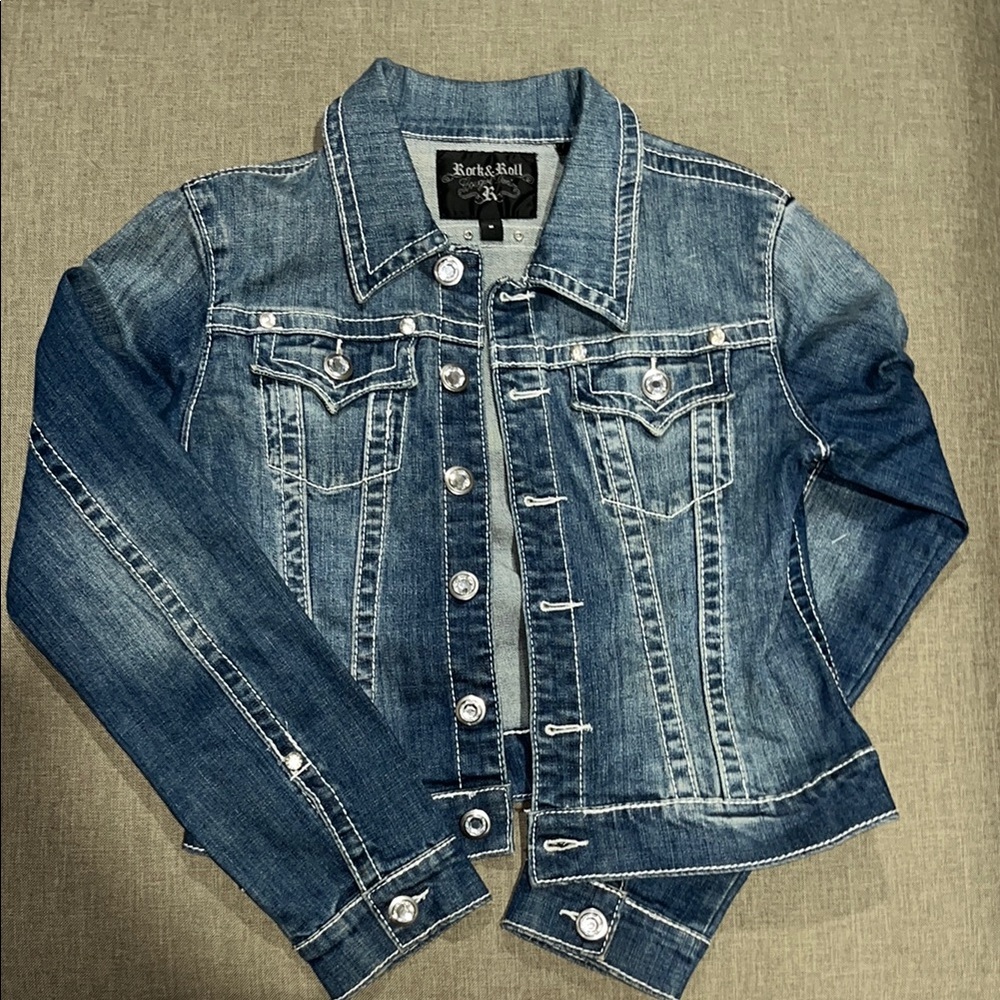 Rock & Roll Cowgirl Blue Jean Jacket Fitted Tailored Design